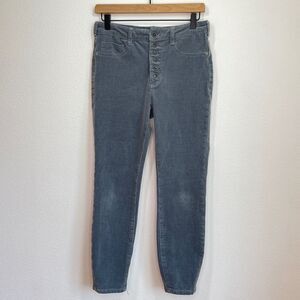 Pilcro Anthropologie High Rise Skinny Pants - 29 - Fine Corduroy Button Up Gray